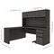 Bestar Prestige + L-Shaped Workstation with One Pedestal, Bark Gray/Slate 99872-000047 - alternate 2